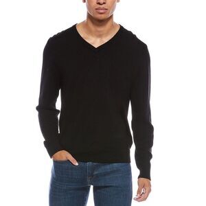 Mette Mens  Merino Wool V-Neck Sweater, Black